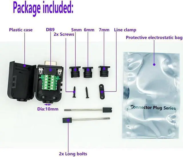 Alt view image 7 of 7 - BONAEVER DB9 Breakout Connector to Wiring Terminal RS232 D-SUB Male Serial Adapters Port Breakout Board Solder-Free Module with case( Female Serial Adapter)