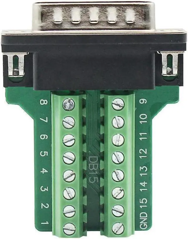 Alt view image 2 of 7 - BONAEVER DB15 Breakout Connector Male Adapter 15-pin Port Adapter to Terminal Connector Signal Module with case(Male Connector Screw with case)