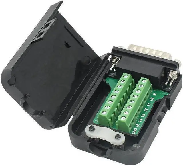 Alt view image 4 of 7 - BONAEVER DB15 Breakout Connector Male Adapter 15-pin Port Adapter to Terminal Connector Signal Module with case(Male Connector with Nut)