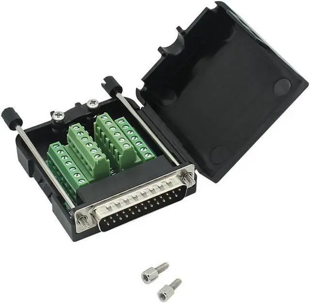 Main image of BONAEVER DB25 Breakout Board Solder-Free Male Adapter 25-pin Port Adapter to Terminal Connector Signal Module Long Bolts Nuts with case