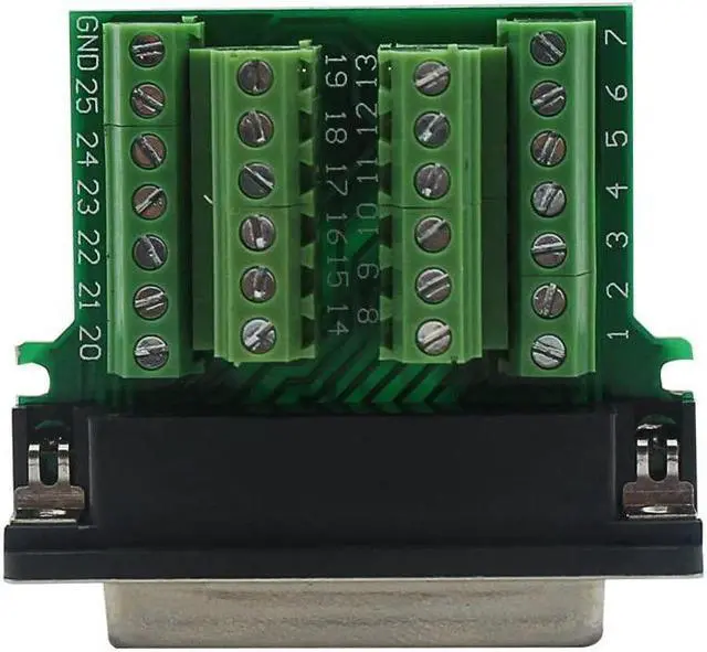 Alt view image 3 of 7 - BONAEVER DB25 Breakout Board Solder-Free Male Adapter 25-pin Port Adapter to Terminal Connector Signal Module Long Bolts Nuts with case