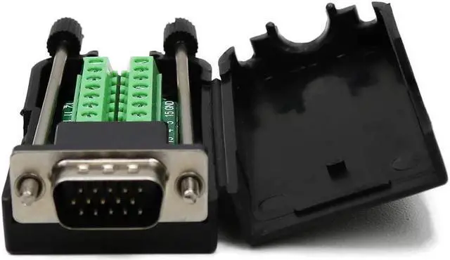 Alt view image 2 of 7 - BONAEVER D-SUB DB15 Male 15Pin Jack Port to Terminal Breakout Board Connector 3 Row Plug DR15 VGA Male with Case