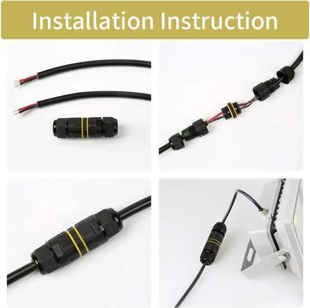 Alt view image 5 of 7 - BONAEVER 5 Packs 3 Pole Wire Connector Waterproof IP68 External Electrical Junction BoxM20 for Ø5-12mm Wire Range(AC 400V 24A)UL2 Way 3 Pin