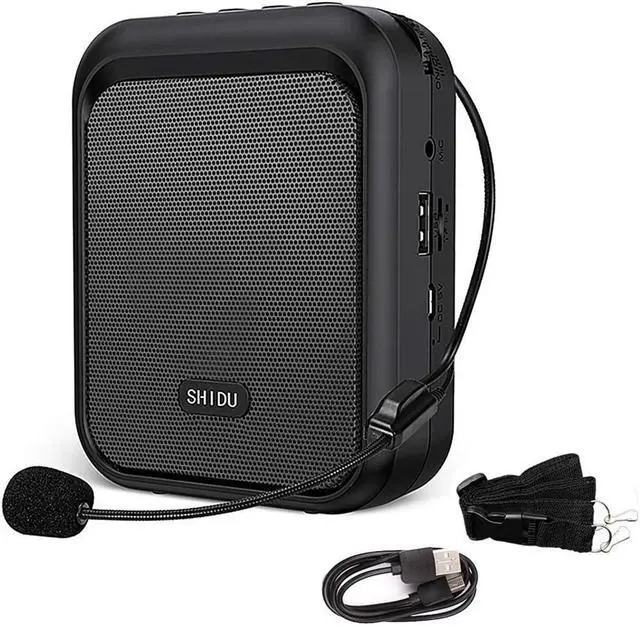 Main image of BONAEVER Mini Voice Amplifier Portable Rechargeable Bluetooth Speaker with Wired Microphone Headset 10W 1800mAh PA Systerm Supports MP3 Format Audio for Teacher Taxi Driver Coaches