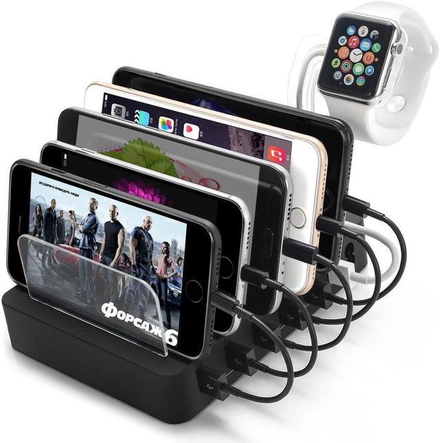 Main image of BONAEVER 6 Ports USB Charger Hub Multiple USB Charging Standation Dock for Multiple Devices For iPhone iPad Cell Phone With Watch Bracket Stand andolder