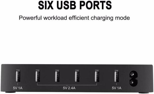 Alt view image 3 of 7 - BONAEVER 6 Ports USB Charger Hub Multiple USB Charging Standation Dock for Multiple Devices For iPhone iPad Cell Phone With Watch Bracket Stand andolder
