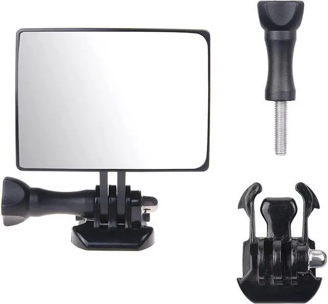 Alt view image 3 of 7 - BONAEVER Selfie Flip Mirror - Compatible with GoPro 9/8/7/6/5 Black AKASO DJI Osmo Action Cam Xiaomi Cros Standour Mo Stand Action Cameras - with Dual Cold Shoe Mount Microphone Adapter Card Slot