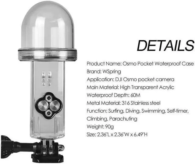 Alt view image 2 of 7 - BONAEVER Waterproof Housing Case for DJI Osmo Pocket Accessories 60M Underwater Diving Protective Housing Shell Accessory Kit (Not for The Osmo Pocket 2)