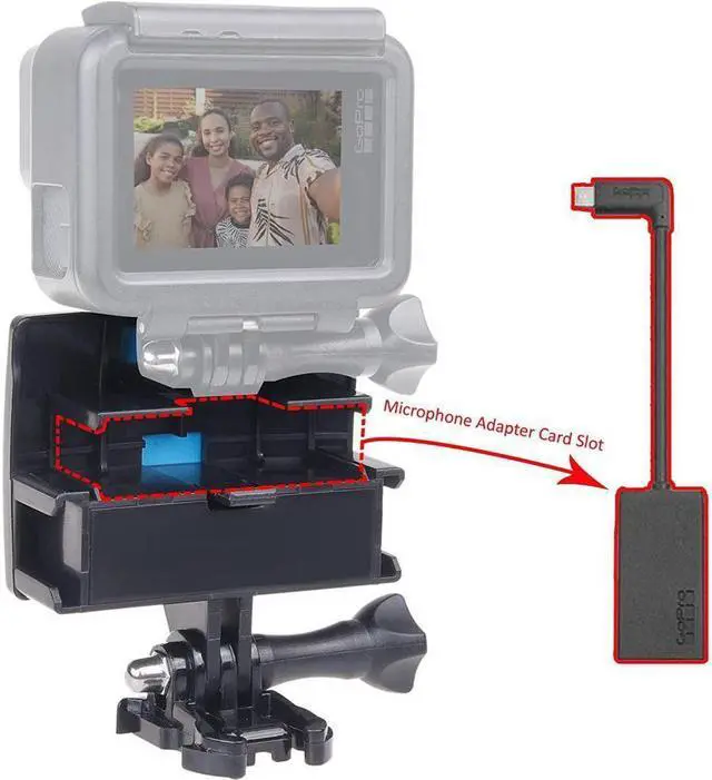 Alt view image 5 of 7 - BONAEVER Selfie Flip Mirror - Compatible with GoPro 9/8/7/6/5 Black AKASO DJI Osmo Action Cam Xiaomi Cros Standour Mo Stand Action Cameras - with Dual Cold Shoe Mount Microphone Adapter Card Slot