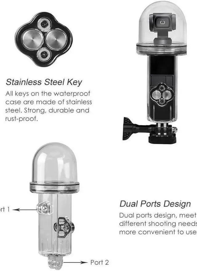 Alt view image 5 of 7 - BONAEVER Waterproof Housing Case for DJI Osmo Pocket Accessories 60M Underwater Diving Protective Housing Shell Accessory Kit (Not for The Osmo Pocket 2)
