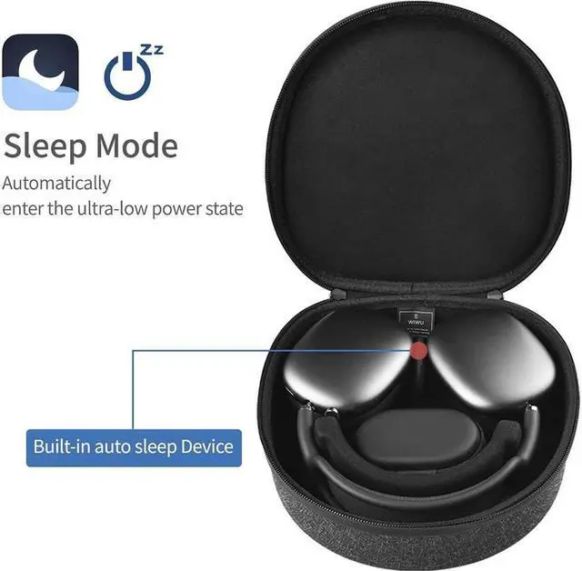 Alt view image 2 of 7 - BONAEVER Smart Case for AirPods Max with Standaying Power AirPod Max Case Sleep Mode Travel Carrying Case for Headphones Waterproof Storage Bag for AirPods Max Accessories