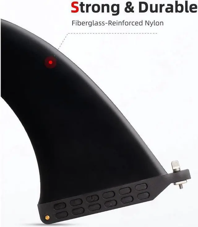 Alt view image 3 of 6 - BONAEVER 9" SUP Single Center Fin No Tool Fin Screw Fiberglass Reinforeced 9 inch SUP Replacement Fins for Surfboard Stand -up Paddle Board Longboard