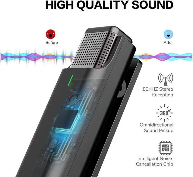 Alt view image 3 of 7 - BONAEVER Wireless Lavalier Microphone for USB Type-C roid with 35H Charging Case Plug & Play Clip-on Lapel Mic for Youtube Facebook Live Standream Video Recording -Noise Reduction/ 984Ft Transmission