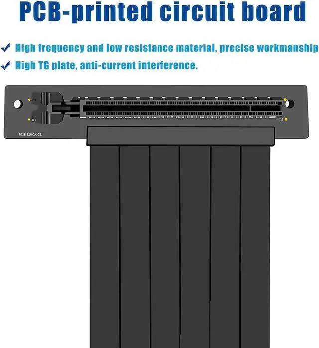 Alt view image 4 of 7 - BONAEVER PCIE 3.0 16x Extension CableHigh Speed GPU Extension CardPCI Express Port (30cm 90 Degrees)