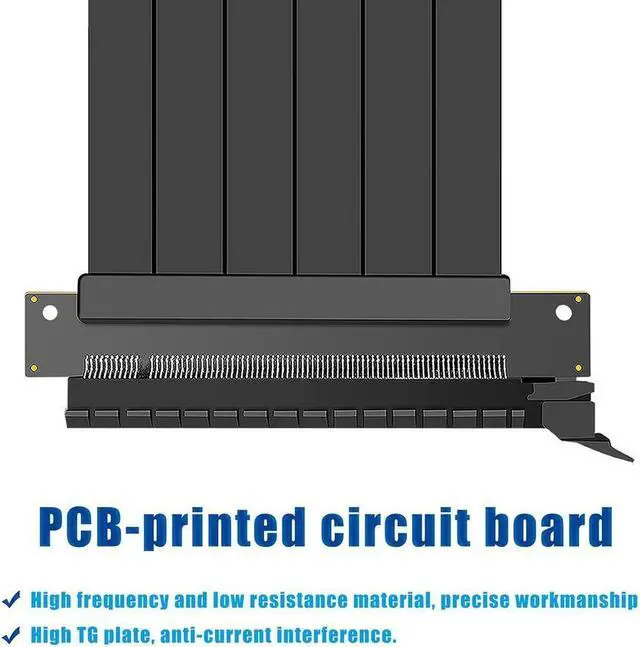 Alt view image 2 of 5 - BONAEVER PCIE 3.0 16x Extension Cable High Speed GPU Extension Card PCI Express Port (30cm 180 Degrees)