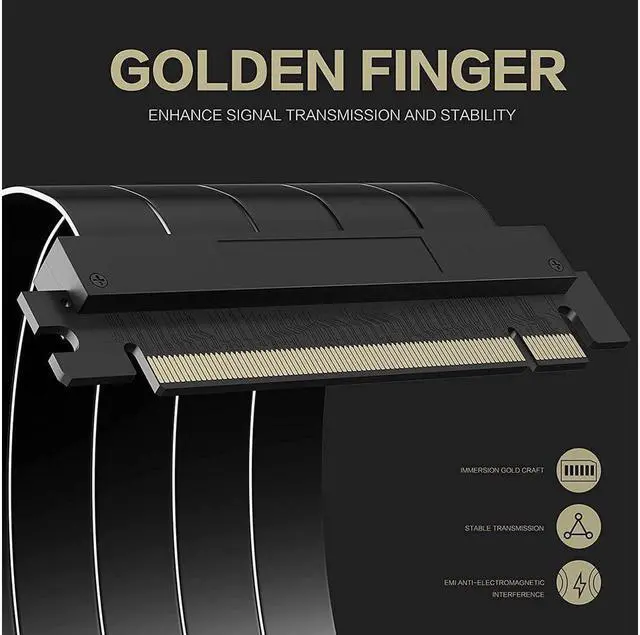 Alt view image 3 of 6 - BONAEVER PCIE 3.0 16x Extension CableExtreme High Speed GPU Extension CardPCI Express Port (20cm 90 Degrees)