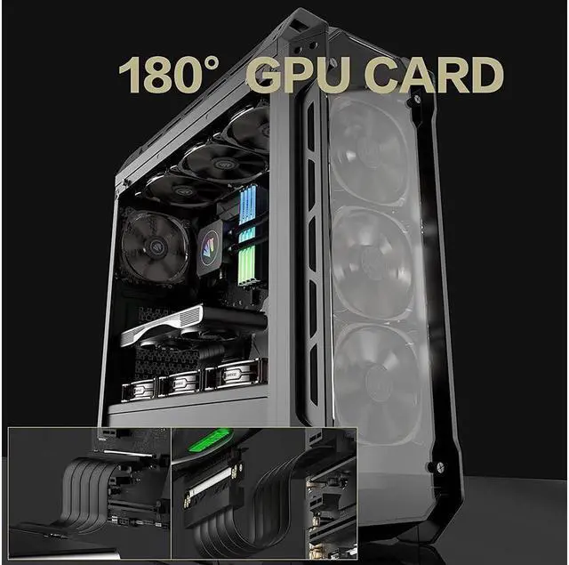 Alt view image 6 of 6 - BONAEVER PCIE 3.0 16x Extension CableExtreme High Speed GPU Extension CardPCI Express Port (20cm 180 Degrees)