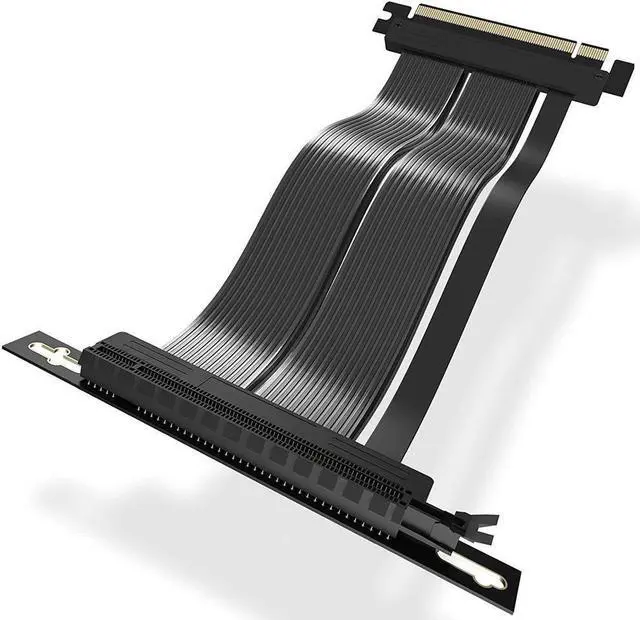 Main image of BONAEVER PCIE 4.0 16x Shielded Extreme High Speed Riser Cable with PCI Express Port for GPU Extension Card-Right Connector ( 20CM - 90 Degree )