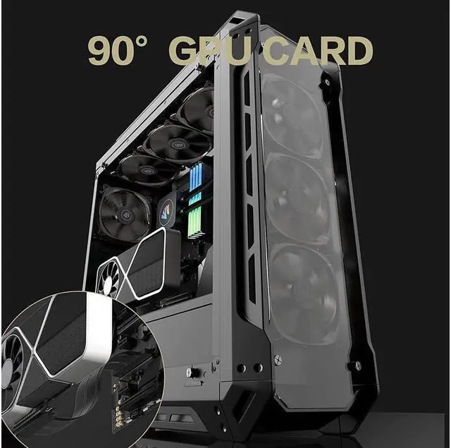 Alt view image 6 of 7 - BONAEVER PCIE 4.0 16x Shielded Extreme High Speed Riser Cable with PCI Express Port for GPU Extension Card-Right Connector ( 20CM - 90 Degree )