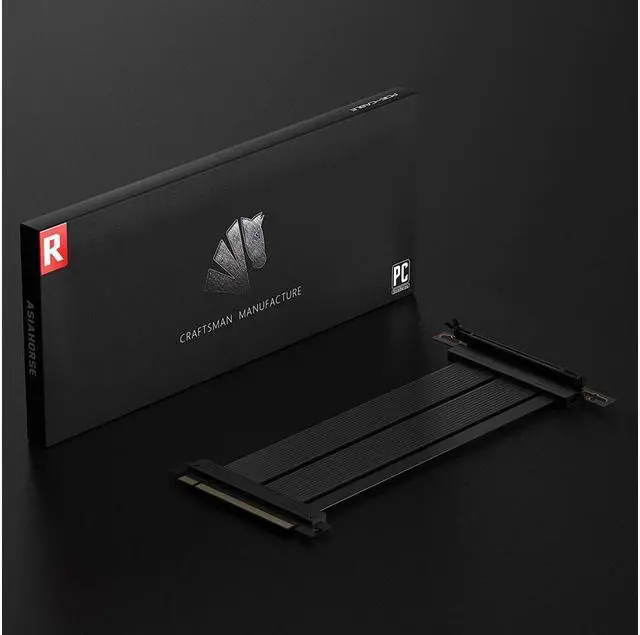 Alt view image 7 of 7 - BONAEVER PCIE 4.0 16x Shielded Extreme High Speed Riser Cable with PCI Express Port for GPU Extension Card-Right Connector ( 20CM - 90 Degree )