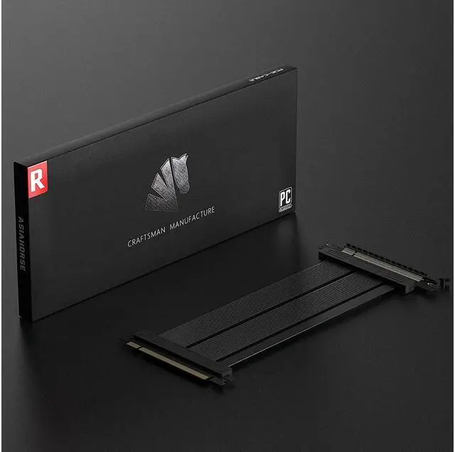 Alt view image 7 of 7 - BONAEVER PCIE 4.0 16x Shielded Extreme High Speed Riser Cable with PCI Express Port for GPU Extension Card-Right Connector ( 20CM - 180 Degree )