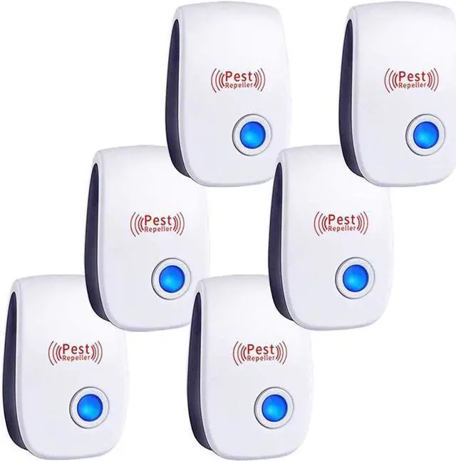 Main image of BONAEVER Ultrasonic Pe Stand Repeller 6 Packs Plug-in Electronic Pe Stand Repeller for Bugs Insects Cockroaches Mice Spiders Rodents Mosquitoes