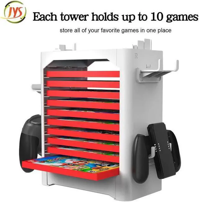 Alt view image 3 of 6 - BONAEVER Game Storage Tower for Nintendo Switch - Nintendo Switch Game Holder Game Disk Rack Controller Organizer Compatible with Nintendo Switch Accessories