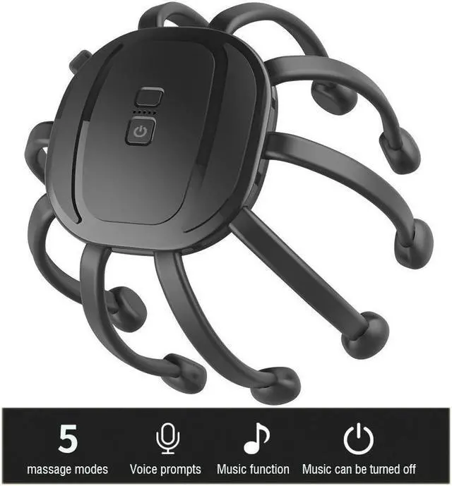 Main image of BONAEVER Electric Scalp Head Massager with bulit-in bluetooth speaker 5 Modes Octopus Claw Vibration Massage Standress Relief Relax