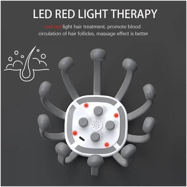 Alt view image 7 of 7 - BONAEVER Electric Scalp Head Massager with bulit-in bluetooth speaker 5 Modes Octopus Claw Vibration Massage Standress Relief Relax