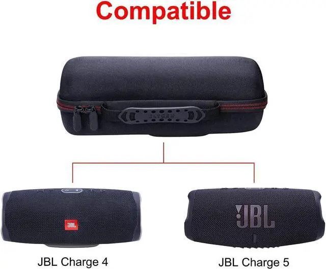 Alt view image 2 of 7 - BONAEVER Hard Case for JBL Charge 4/Charge 5 Portable Waterproof Wireless Bluetooth Speaker by LTGEM. Fits USB Cable Charger Accessories