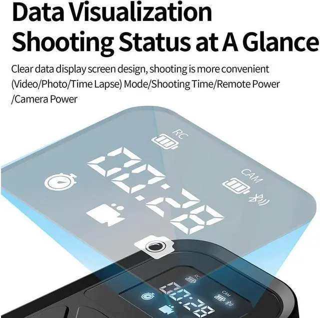 Alt view image 3 of 6 - BONAEVER Wireless Smart Remote Control for GoPro Hero 10 Hero 9 Hero 8 GoPro Max Waterproof with LCD Indicator Magnet Charger Port Wri Stand Strap for Go Pro 10 9 8 Accessories