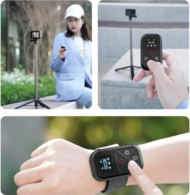 Alt view image 6 of 6 - BONAEVER Wireless Smart Remote Control for GoPro Hero 10 Hero 9 Hero 8 GoPro Max Waterproof with LCD Indicator Magnet Charger Port Wri Stand Strap for Go Pro 10 9 8 Accessories