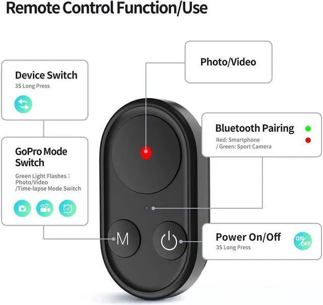 Alt view image 4 of 6 - BONAEVER 3-in-1 Selfie Standick with Wireless Remote for GoPro Hero 10 Black / Hero 9 / Hero 8 / GoPro MAX Aluminum Alloy Monopod Tripod Bluetooth Remote Control can be Controlled GoPro/iPhone/ roid