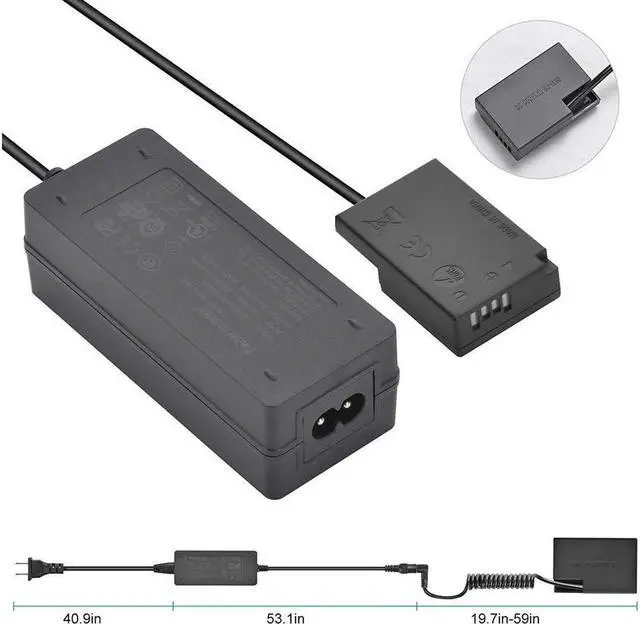 Alt view image 7 of 7 - BONAEVER LP-E17 Replacement Dummy Battery AC Power Supply Adapter DC Coupler Charger Kit for Canon EOS 77D 200D 750D 760D 800D 850D M3 M5 M6 RP Camera