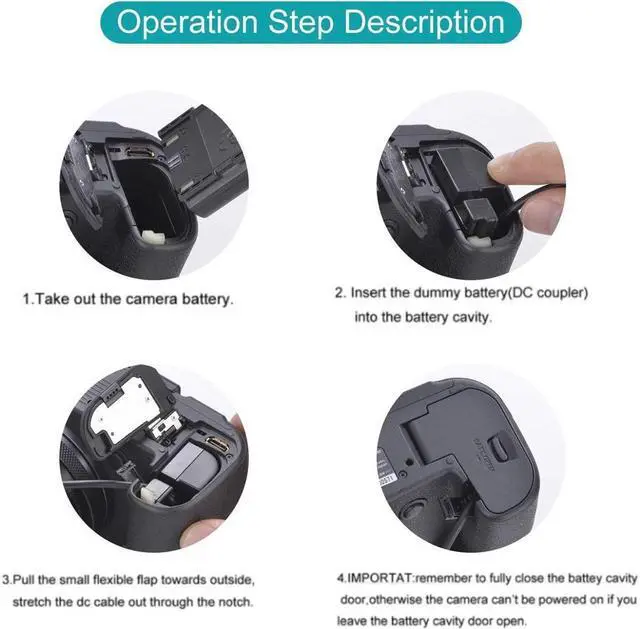 Alt view image 6 of 7 - BONAEVER LP-E17 Replacement Dummy Battery AC Power Supply Adapter DC Coupler Charger Kit for Canon EOS 77D 200D 750D 760D 800D 850D M3 M5 M6 RP Camera