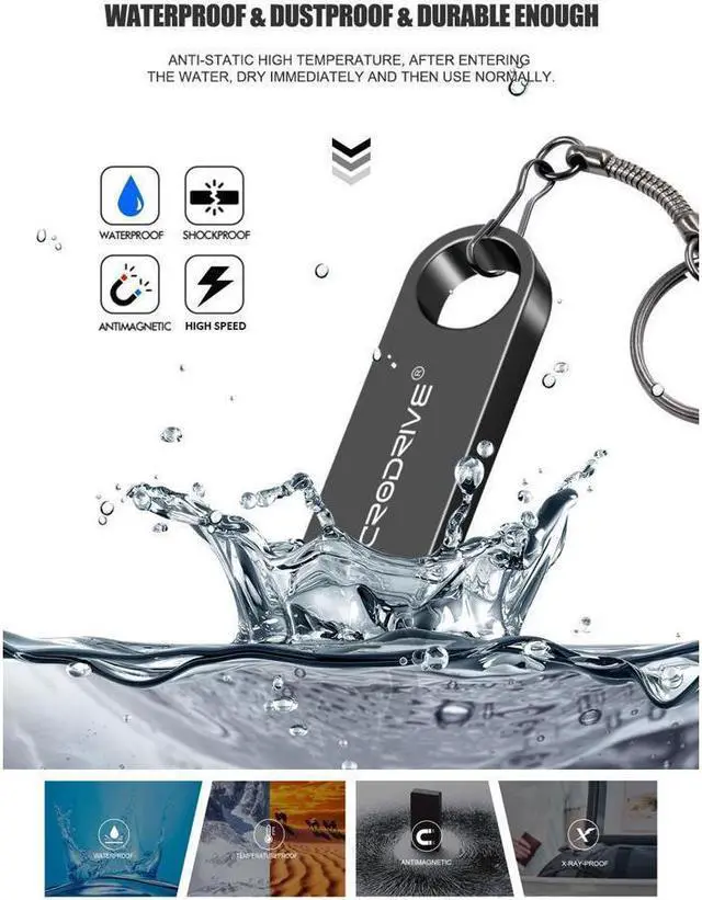 Alt view image 4 of 7 - Mini USB Flash Drive Microdrive 32GB Data Traveler USB 2.0 Flash Drive Speed Up to 100MB/s Metal Memory Stick Black 32GB