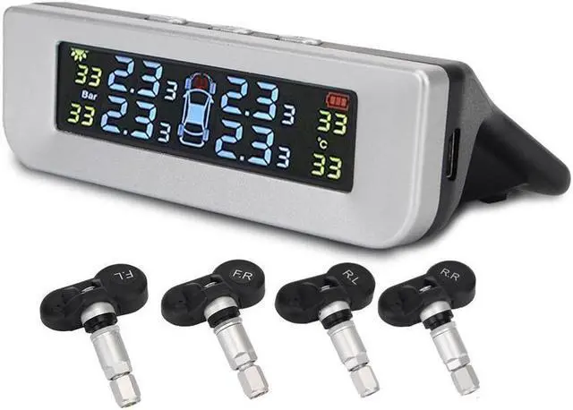 Main image of BONAEVER Tire Pressure Monitoring Alarm Systerm TPMS Solar Device Solar Charge Large Colorful Screen Simple In Standallation Setup with 4 Internal Sensors