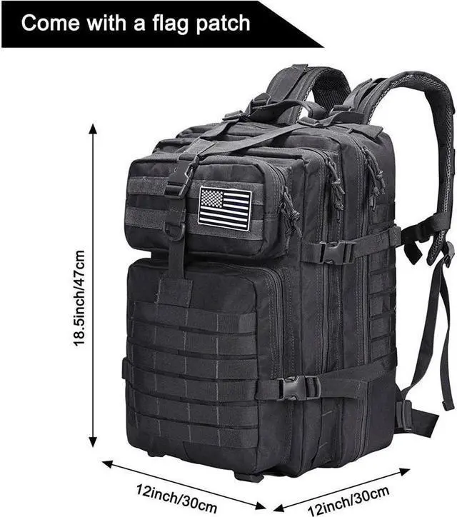 Alt view image 2 of 7 - BONAEVER Tactical Military Molle Backpack 1.2 gal (40 L) Large Capacity 180° Large Opening Removable Multi-functional For Outdoor Activities Mountain Climbing Hiking Traveling