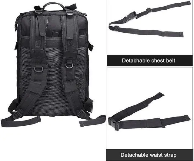 Alt view image 6 of 7 - BONAEVER Tactical Military Molle Backpack 1.2 gal (40 L) Large Capacity 180° Large Opening Removable Multi-functional For Outdoor Activities Mountain Climbing Hiking Traveling