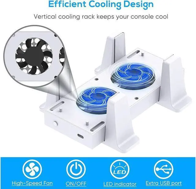 Alt view image 4 of 7 - BONAEVER Cooling Stand Compatible with Xbox Series S Dual Purpose Cooling Fan Cooler System Dock Station Accessories 3 Level Adjustable Speed & 2 Extra USB Ports (Only Compatible with Xbox Series S)