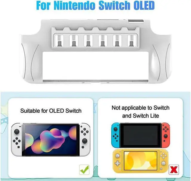 Alt view image 2 of 7 - BONAEVER Switch Protective Case for Nintendo Switch OLED Stand Cover with 6 Game Card Storage for NS Switch OLED Console & Joycon Controller Shockproof & Anti-Scratch