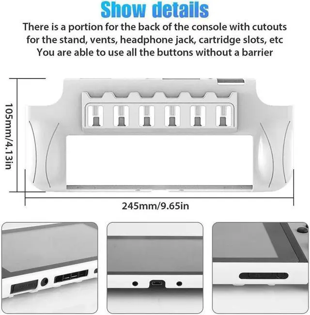 Alt view image 3 of 7 - BONAEVER Switch Protective Case for Nintendo Switch OLED Stand Cover with 6 Game Card Storage for NS Switch OLED Console & Joycon Controller Shockproof & Anti-Scratch