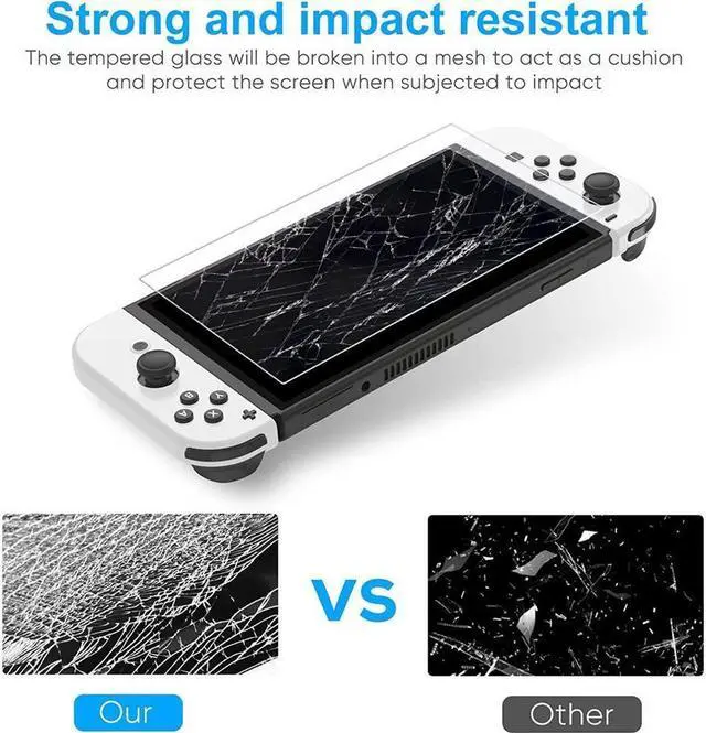 Alt view image 2 of 7 - BONAEVER Tempered Glass Screen Protector Compatible with Switch OLED Model (3 Pack) Ultra-Thin HD Clear Anti-scratch Screen Cover Film
