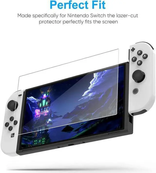 Alt view image 7 of 7 - BONAEVER Tempered Glass Screen Protector Compatible with Switch OLED Model (3 Pack) Ultra-Thin HD Clear Anti-scratch Screen Cover Film