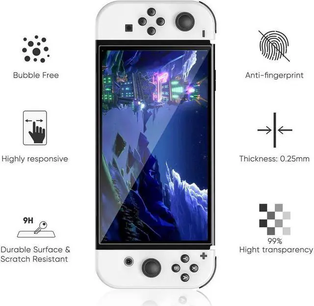 Alt view image 3 of 7 - BONAEVER Tempered Glass Screen Protector Compatible with Switch OLED Model (3 Pack) Ultra-Thin HD Clear Anti-scratch Screen Cover Film
