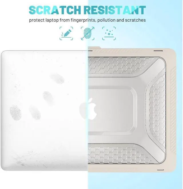 Alt view image 7 of 7 - BONAEVER For Macbook Air 13 inch Case 2022 2021-2018 Release A2337 M1 A2179 A1932 Retina Display Touch ID Shockproof Hard Shell Cover with Fold Stand and & Keyboard Cover Skin