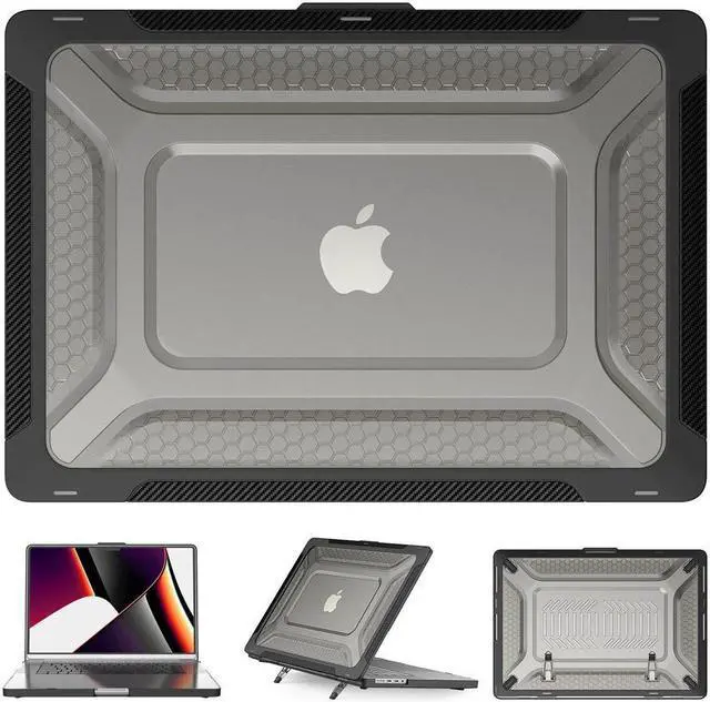 Alt view image 2 of 7 - BONAEVER For Macbook Pro 16 inch Case 2021 2022 Release A2485 M1 Pro/Max with Liquid Retina XDR Display Touch ID Plastic Hard Shell Case with Fold Stand and & Keyboard Cover Skin