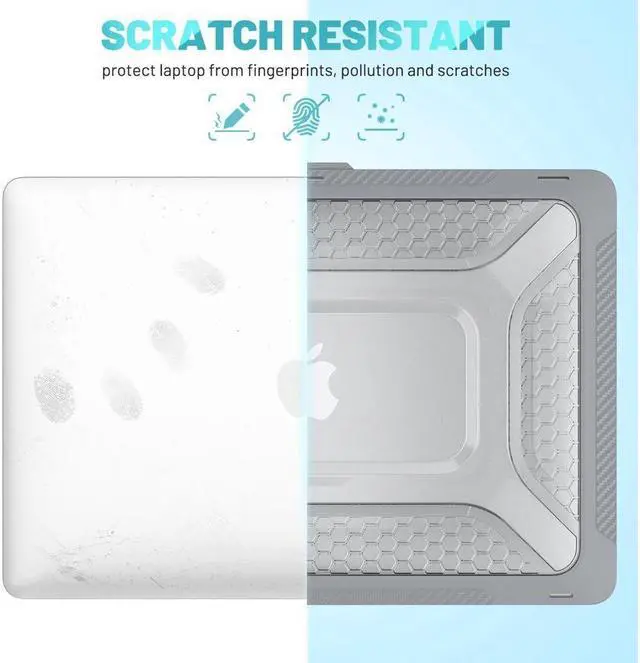 Alt view image 3 of 7 - BONAEVER For Macbook Air 13 inch Case 2022 2021-2018 Release A2337 M1 A2179 A1932 Retina Display Touch ID Shockproof Hard Shell Cover with Fold Stand and & Keyboard Cover Skin