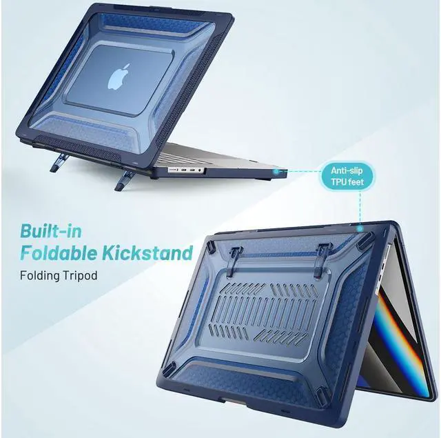 Alt view image 6 of 6 - BONAEVER For Macbook Pro 16 inch Case 2021 2022 Release A2485 M1 Pro/Max with Liquid Retina XDR Display Touch ID Plastic Hard Shell Case with Fold Stand and & Keyboard Cover Skin