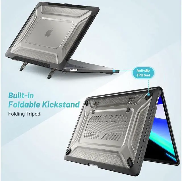 Alt view image 4 of 7 - BONAEVER Compatible with MacBook Pro 16 inch Case 2020 2019 Release A2141 with Touch Bar & Touch ID Plastic Hard Shell Case with Fold Stand and & Keyboard Cover Skin